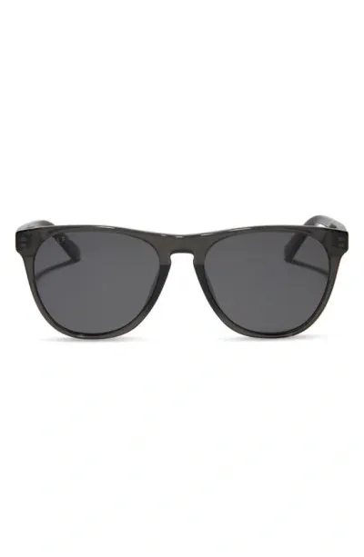 Diff Darren 55mm Polarized Square Sunglasses In Black Smoke Crystal