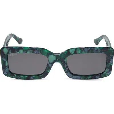 Diff Indy 51mm Polarized Rectangular Sunglasses In Green Marble