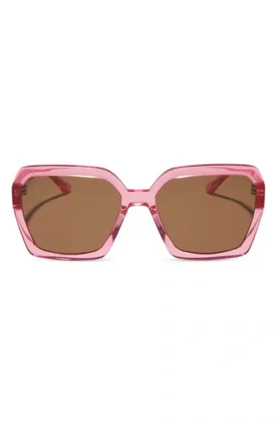 Diff Sloane 54mm Square Sunglasses In Pink/brown