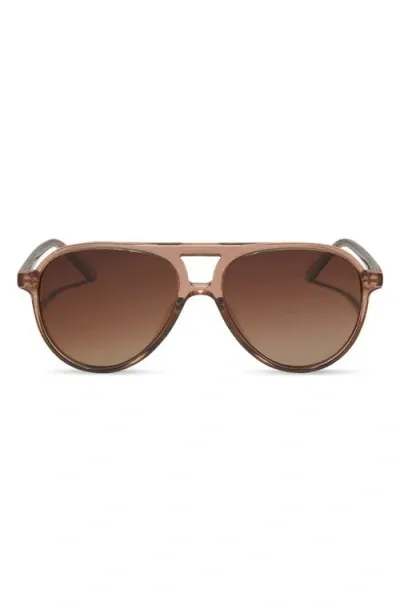 Diff Tosca Ii 56mm Aviator Sunglasses In Brown Gradient