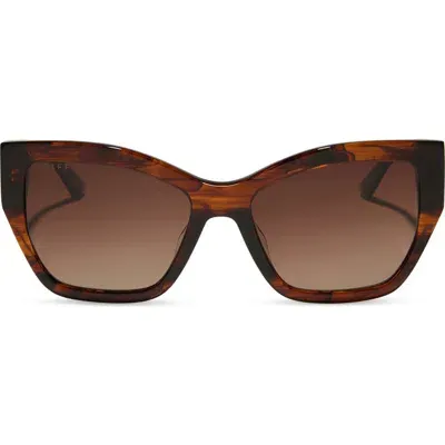 Diff Vivienne 56mm Cat Eye Sunglasses In Brown