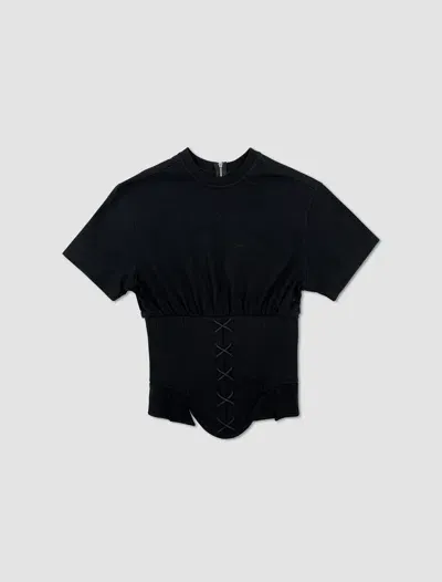 Dilara Findikoglu Corset T-shirt In Nero