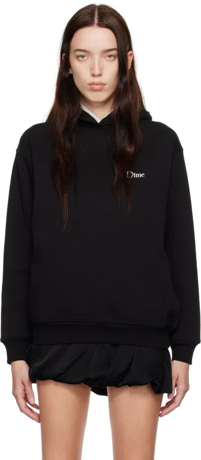 Dime Black Classic Small Logo Hoodie