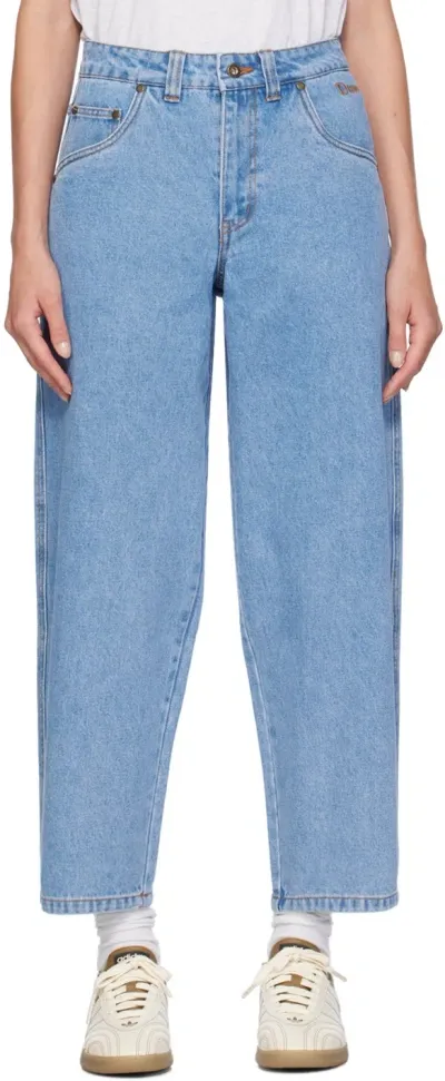 Dime Blue Classic Baggy Jeans In Blue Washed