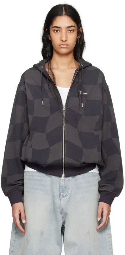 Dime Gray Classic Checkmate Hoodie In Charcoal