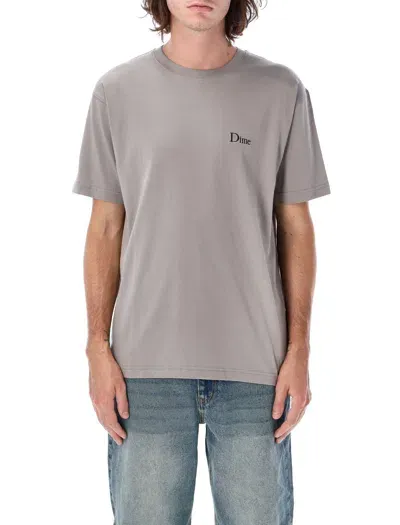 Dime Mtl Classic Small Logo T-shirt In Gray