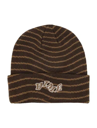 Dime Mtl College Wave Cuff Beanie In Brown