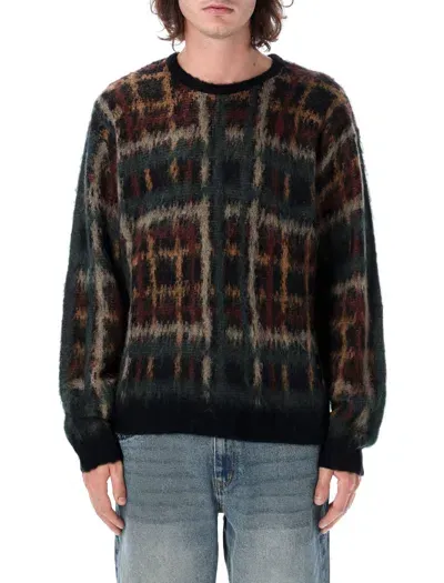 Dime Mtl Plaid Mohair Knit Sweater In Multi