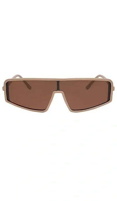 Dime Optics X Nathalie Paris Mira Sunglasses In Solid Taupe & Brown