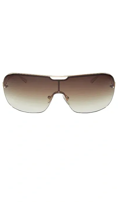 Dime Optics X Rissa G Bou G Sunglasses In Shiny Gold & Brown Gradient