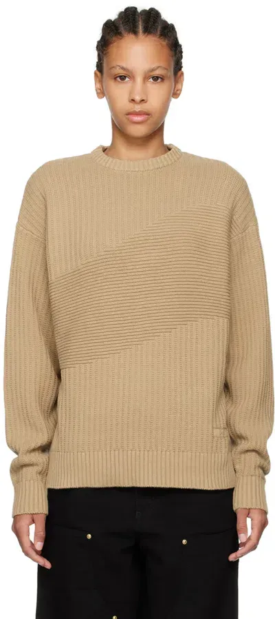 Dime Tan Wave Sweater In Khaki