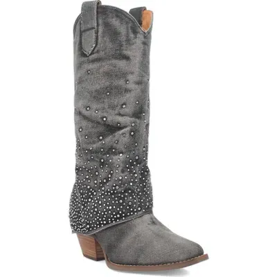 Dingo Eye Candy Knee High Denim Western Boot In Black