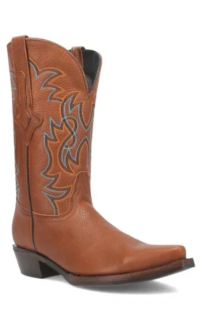 Dingo Gold Rush Pebbled Leather Cowboy Boot In Tan