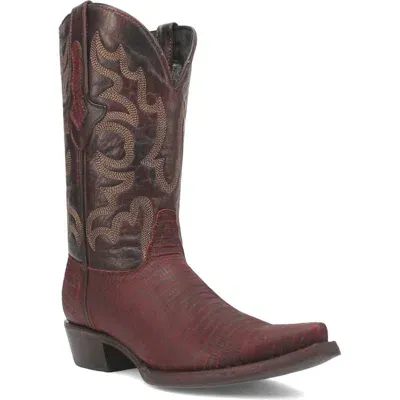 Dingo The Duke Lizard Embossed Cowboy Boot In Cherry