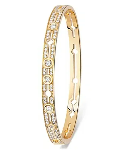 Dinh Van 18k Yellow Gold Pulse Diamond Bangle Bracelet