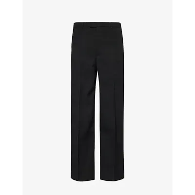 Diomene Mens Meteroide Straight-leg Mid-rise Wool Trousers