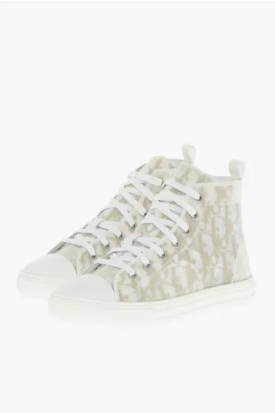 Dior All-over High-top Sneakers In Neutral