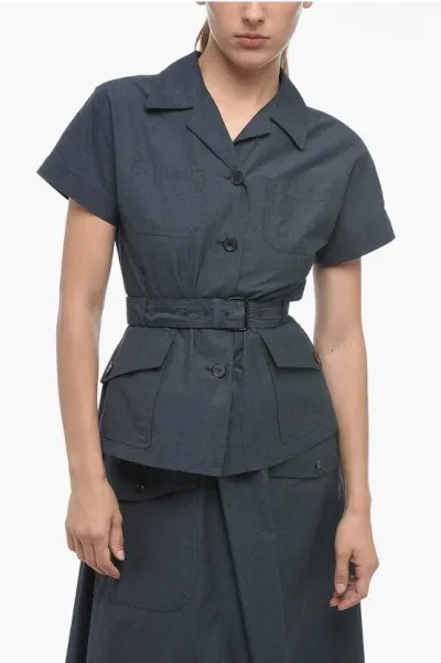 Dior Belted Short-sleeved Shirt With Utility Pockets