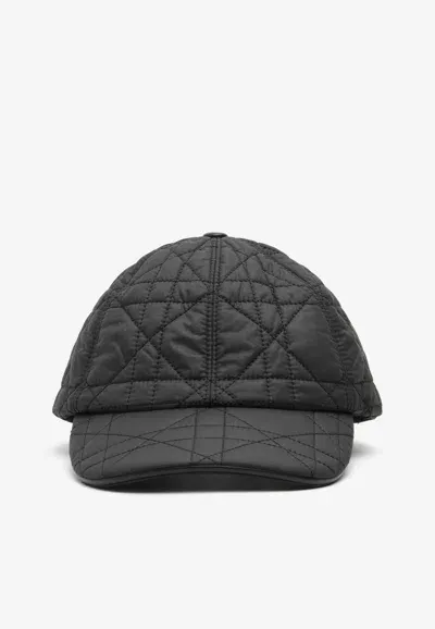 Dior Cannage Quilted Cap In Black