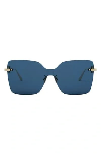 Dior Cd Chain M1u Mask Sunglasses In Shiny Gold Dh/blue