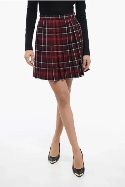 Dior Checked Pleated Miniskirt In Multi