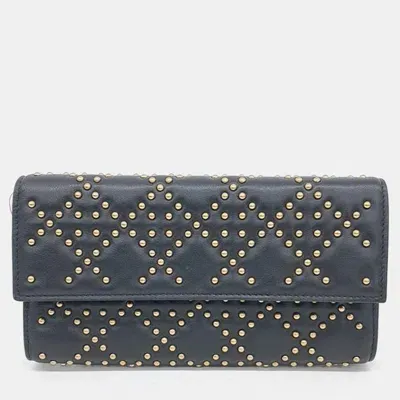 Pre-owned Dior Christian  Cannage Stud Clutch And Crossbag In Black