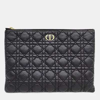 Pre-owned Dior Christian  Caro Daily Large Pouch In Black