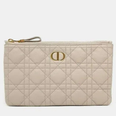 Pre-owned Dior Christian  Caro Pouch In Beige