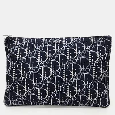 Pre-owned Dior Christian  Navy Pouch In Navy Blue