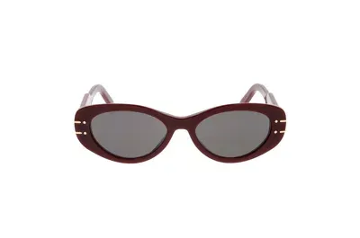 Dior Eyewear Oval In Bordeaux/smoke