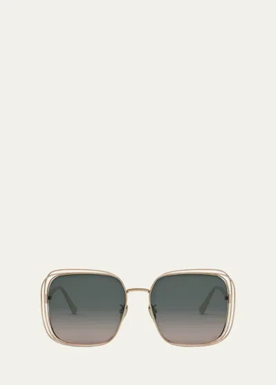 Dior Fil S1u Sunglasses In Gold/green Gradient