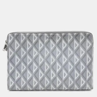 Pre-owned Dior Homme Cd Diamond Clutch In Grey