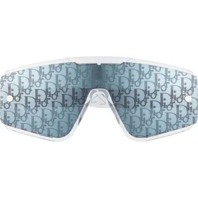 Dior Homme Dual Lens Shield Sunglasses In Crystal/silver + Oblique