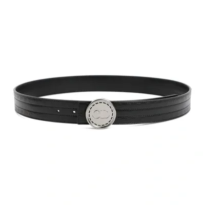 Dior Homme Logo Plaque Buckle Belt In Black