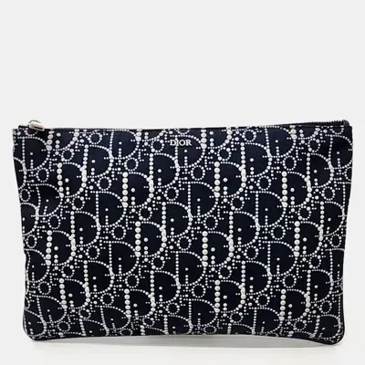 Pre-owned Dior Navy Pouch In Navy Blue