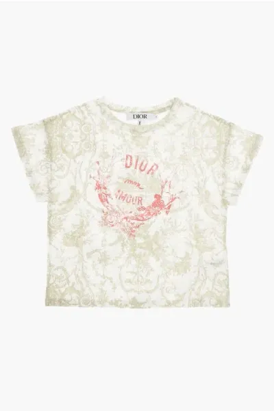 Dior Patterned Musical Garden Crew-neck T-shirt In White