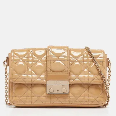 Pre-owned Dior Promenade Chain Pouch In Beige