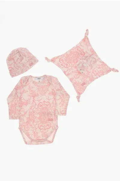 Dior Babies' Rompersuit And Beanie Set In Pink