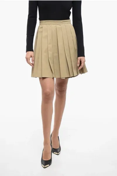 Dior Wrap Pleated Skirt In Brown