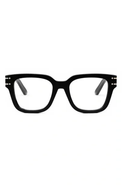 Dior 'signatureo S1i 52mm Blue Light Blocking Glasses In Shiny Black