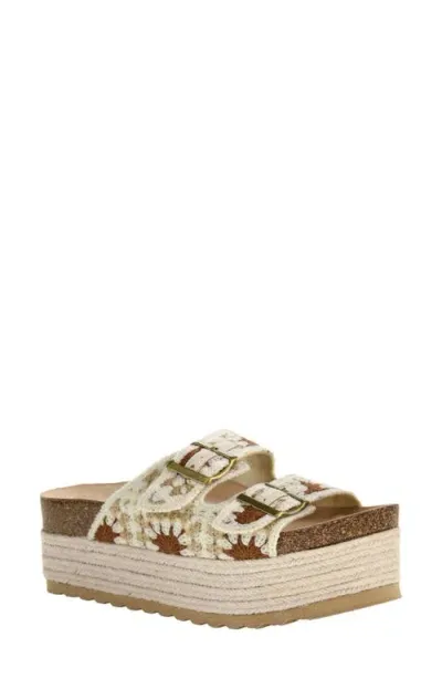 Dirty Laundry Pretends Espadrille Platform Slide Sandal In Cream