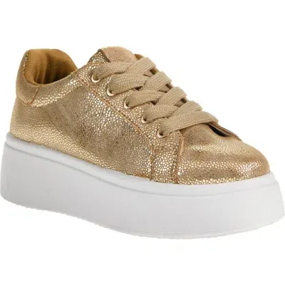 Dirty Laundry Record Platform Sneaker In Gold