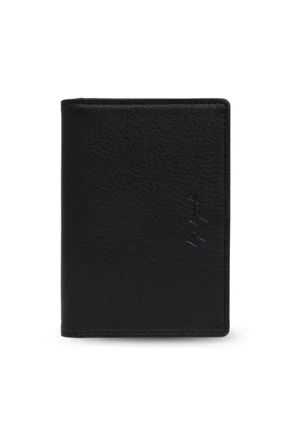 Discord Yohji Yamamoto Logo Detail Card Holder In Black