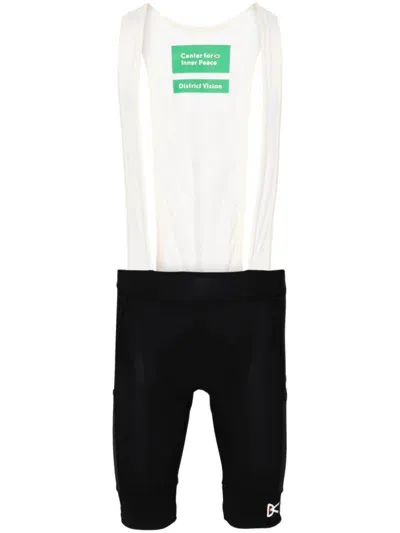 District Vision Off-white & Black Cargo Bib Shorts