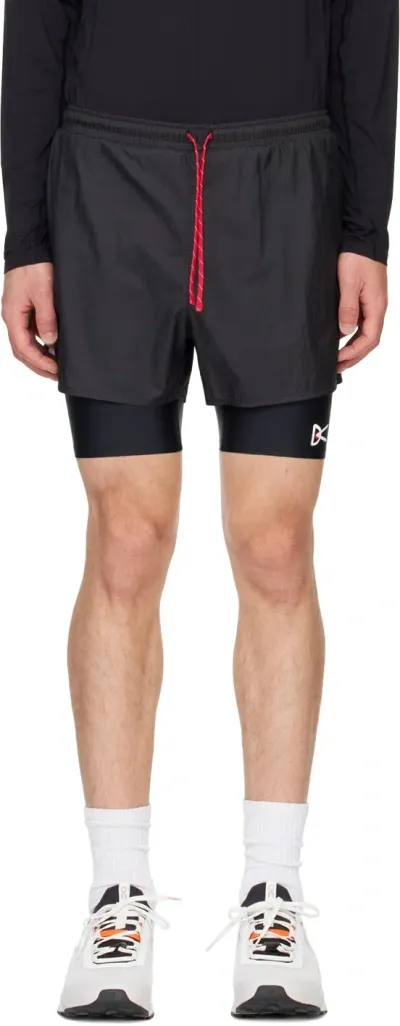 District Vision Black Ripstop Layered Trail Shorts