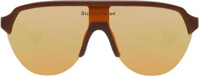 District Vision Brown Nagata Speed Blade Sunglasses In Cedar/d+ Fire Mirror