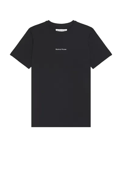 District Vision Ultralight Aloe Short Sleeve Tee In Black Wordmark