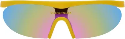 District Vision Yellow Koharu Eclipse Sunglasses In Yuzu/d+ Aqua Mirror