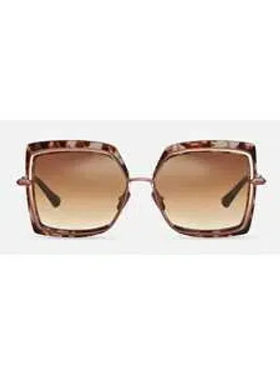 Dita Dts503/58/02 Narcissus Sunglasses In Cream Tortoise_rose Gold