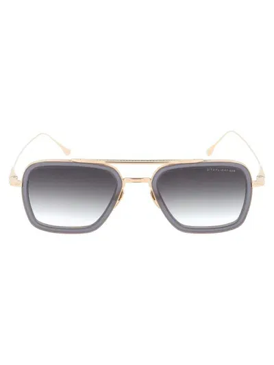 Dita Eyewear In Matte Grey Crystal - 12k Gold